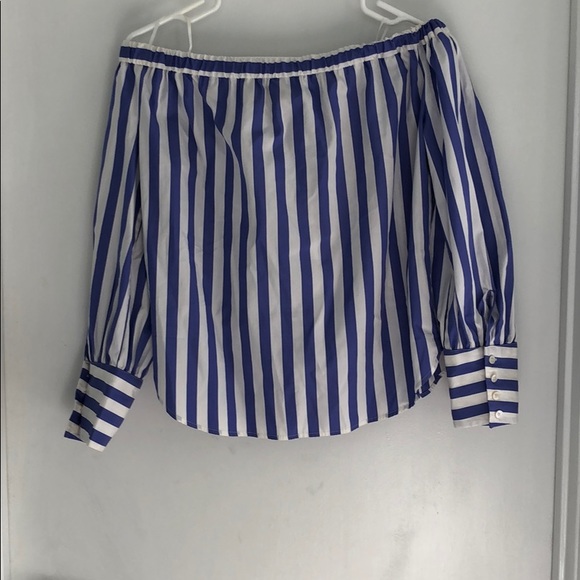 Thomas Mason for JCrew Striped Off Shoulder Blouse - Picture 6 of 8